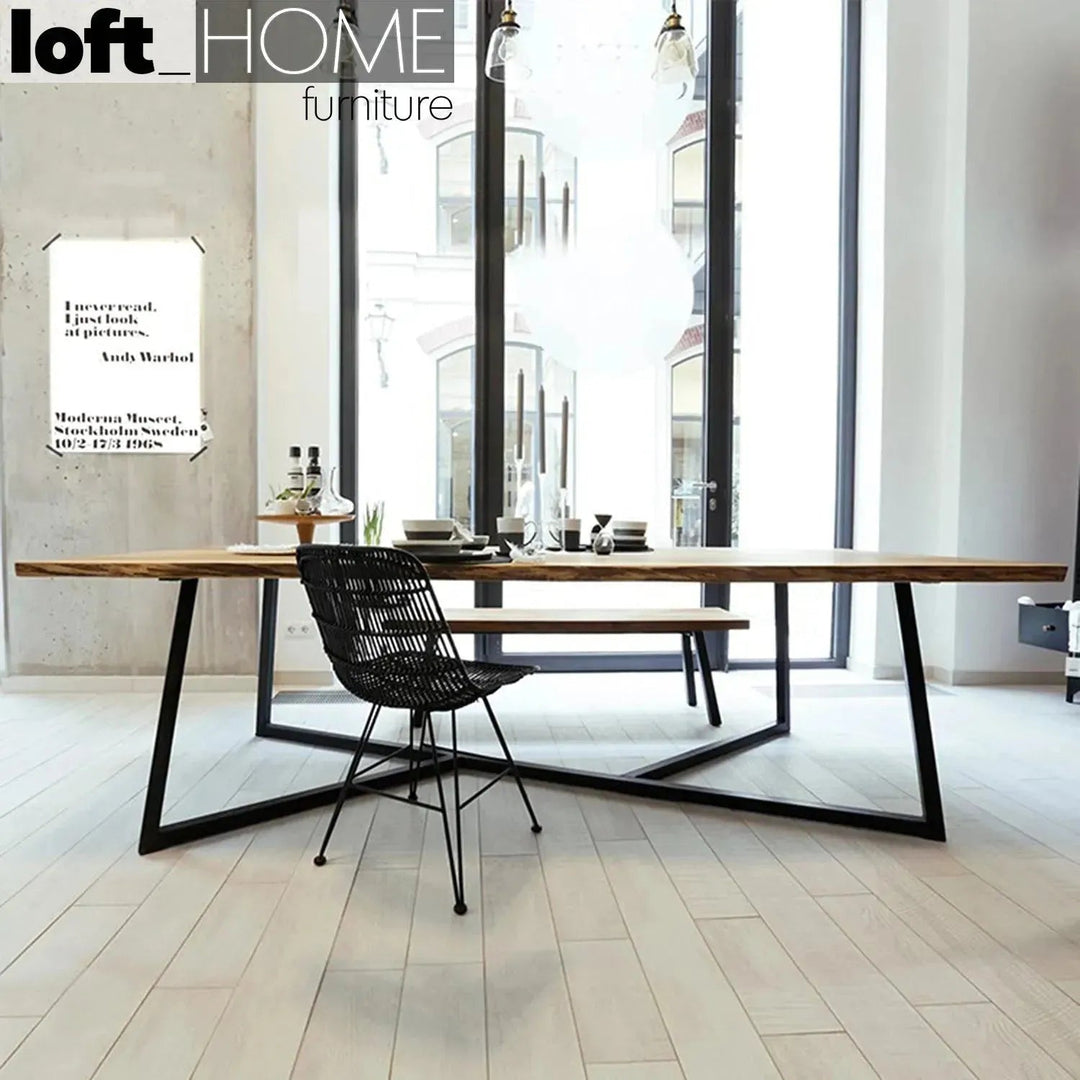 Industrial Pine Wood Live Edge Dining Table DESIGNER