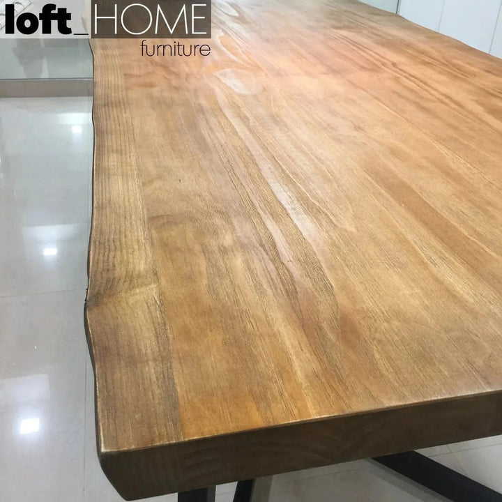 Industrial Pine Wood Live Edge Dining Table DESIGNER