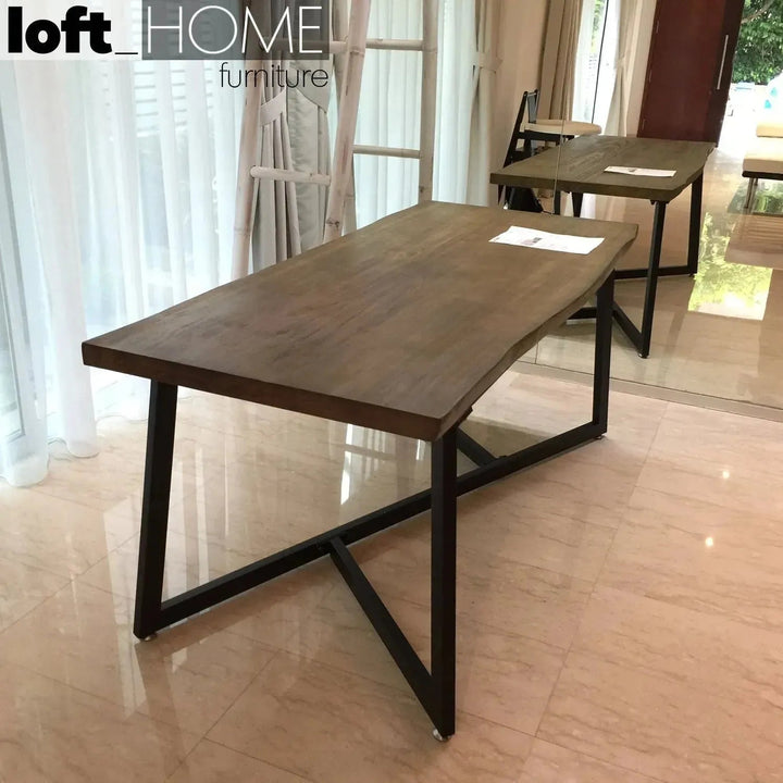 Industrial Pine Wood Live Edge Dining Table DESIGNER