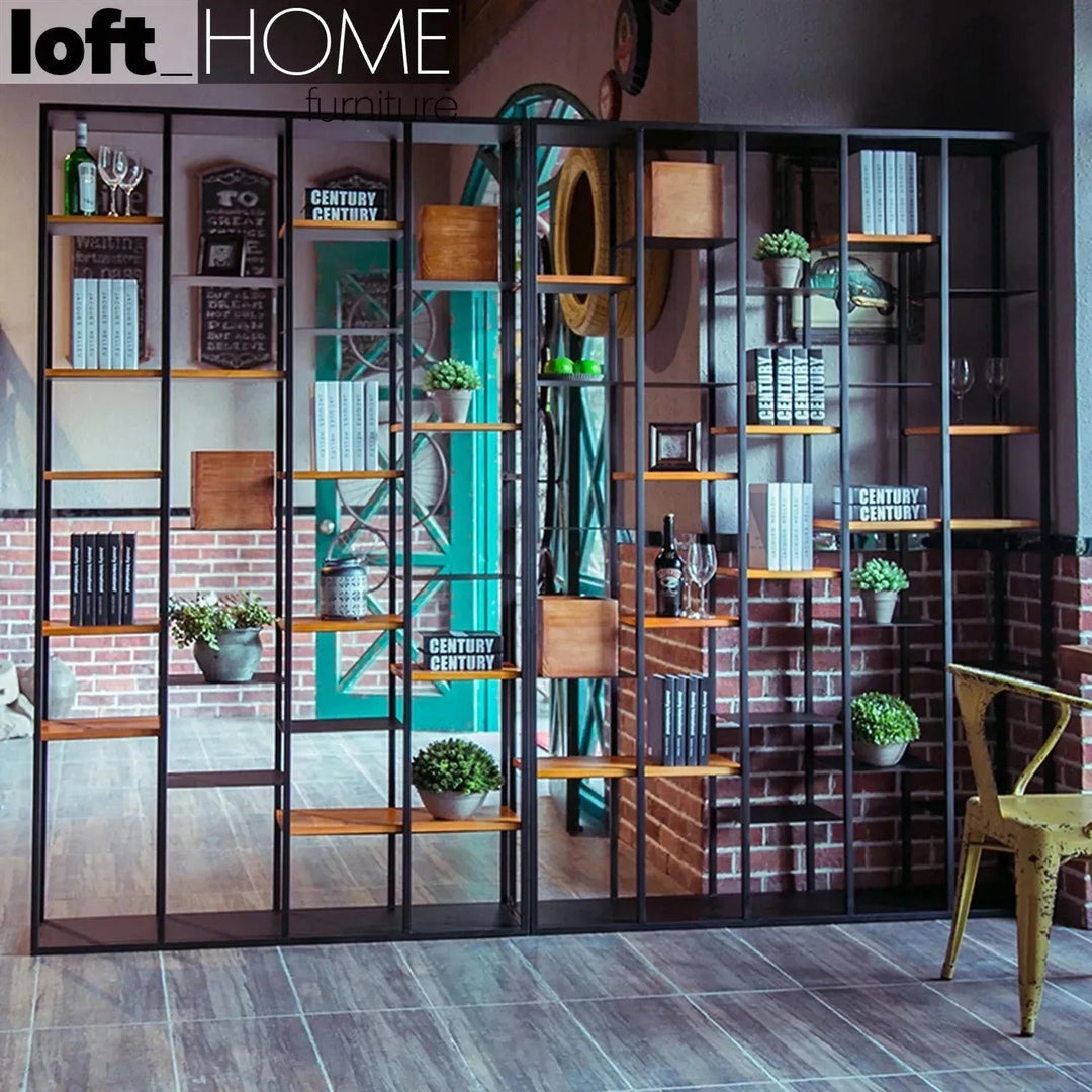 Industrial Pine Wood Display Shelf COZY