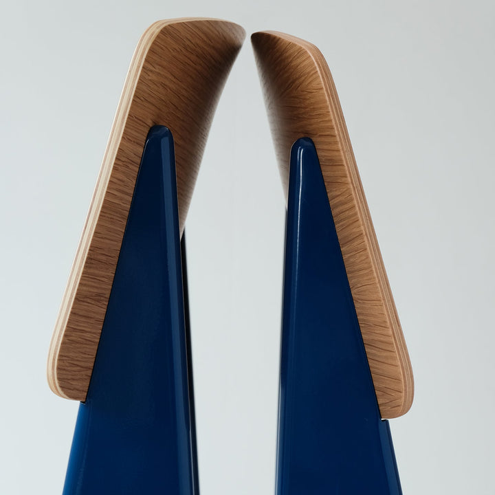Industrial plywood dining chair standard in panoramic view.