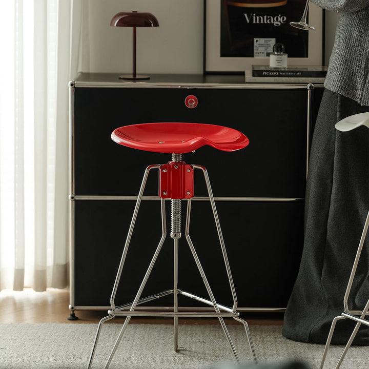 Bauhaus steel height adjustable bar chair spool primary product view.