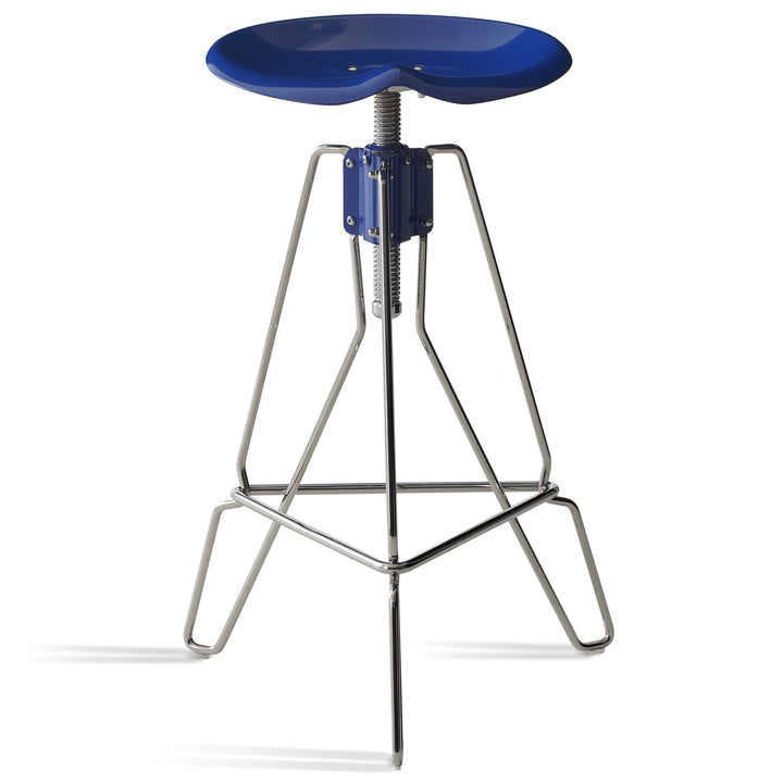 Bauhaus steel height adjustable bar chair spool in panoramic view.