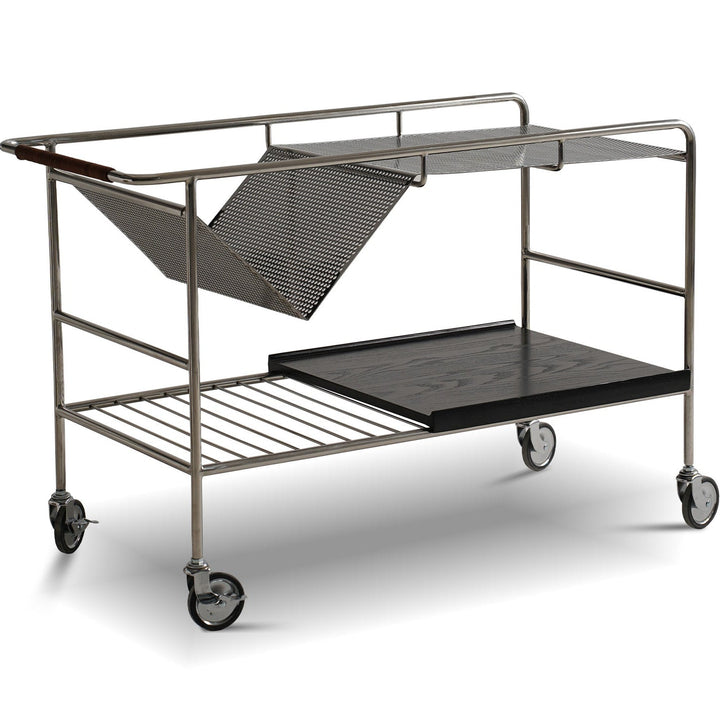 Bauhaus steel wheeled trolley side table manda environmental situation.