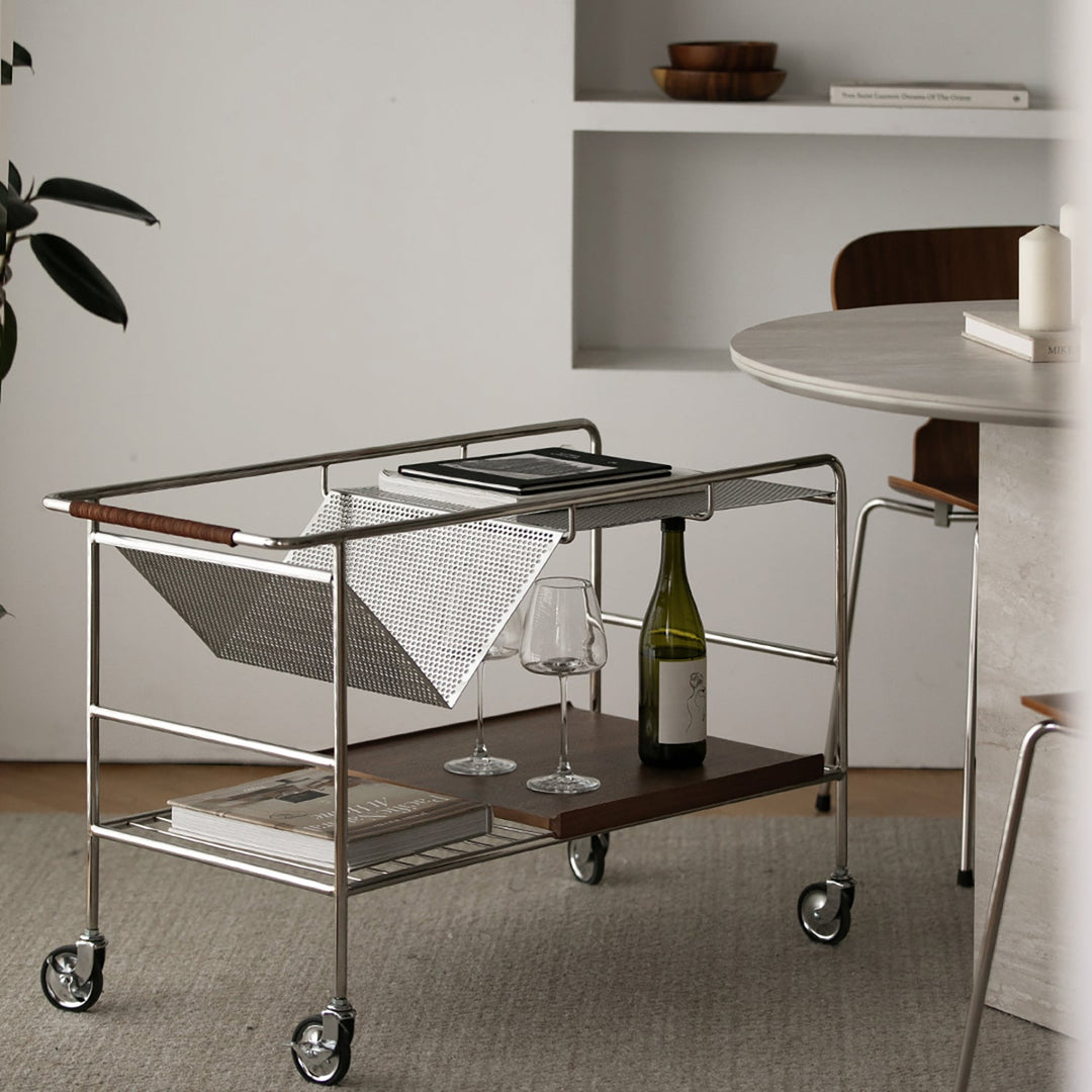 Bauhaus steel wheeled trolley side table manda size charts.