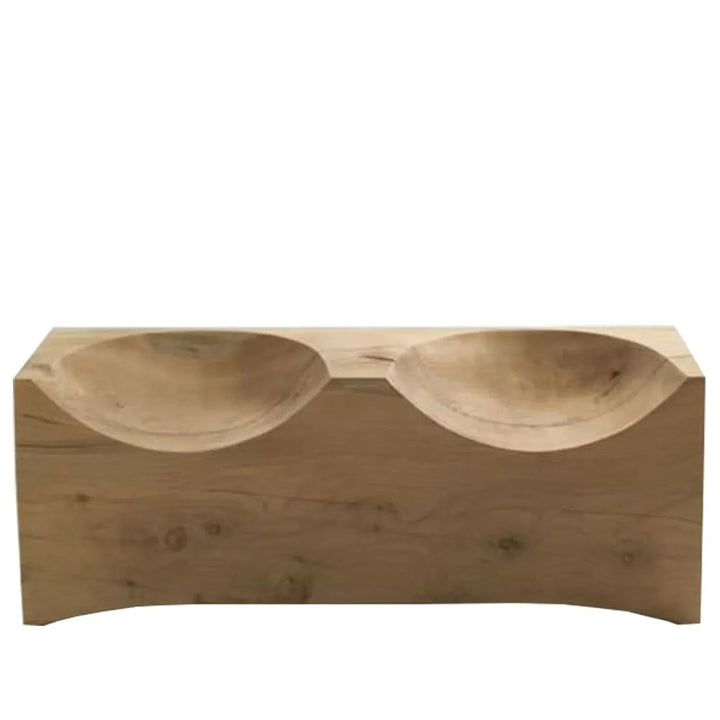 Rustic wood 2 seater sofa riva 1920 double in white background.