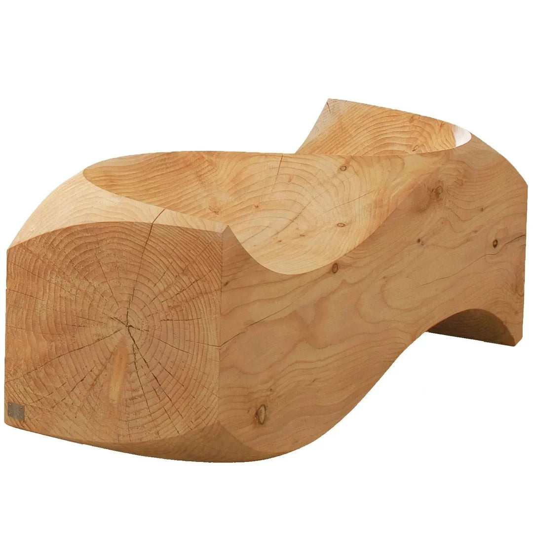 Rustic wood 2 seater sofa riva 1920 love seat in white background.