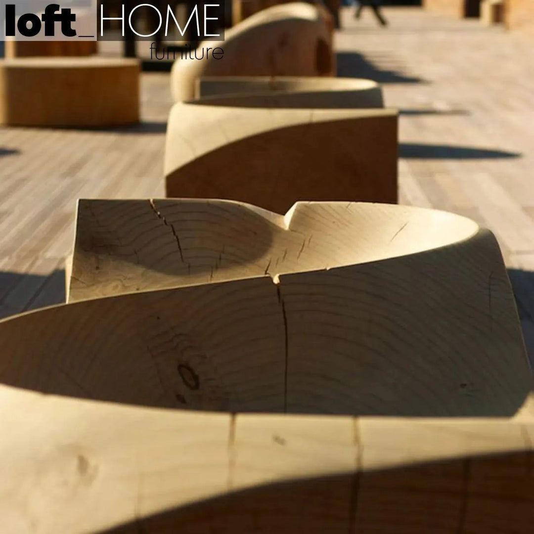 Rustic wood 2 seater sofa riva 1920 love seat in details.