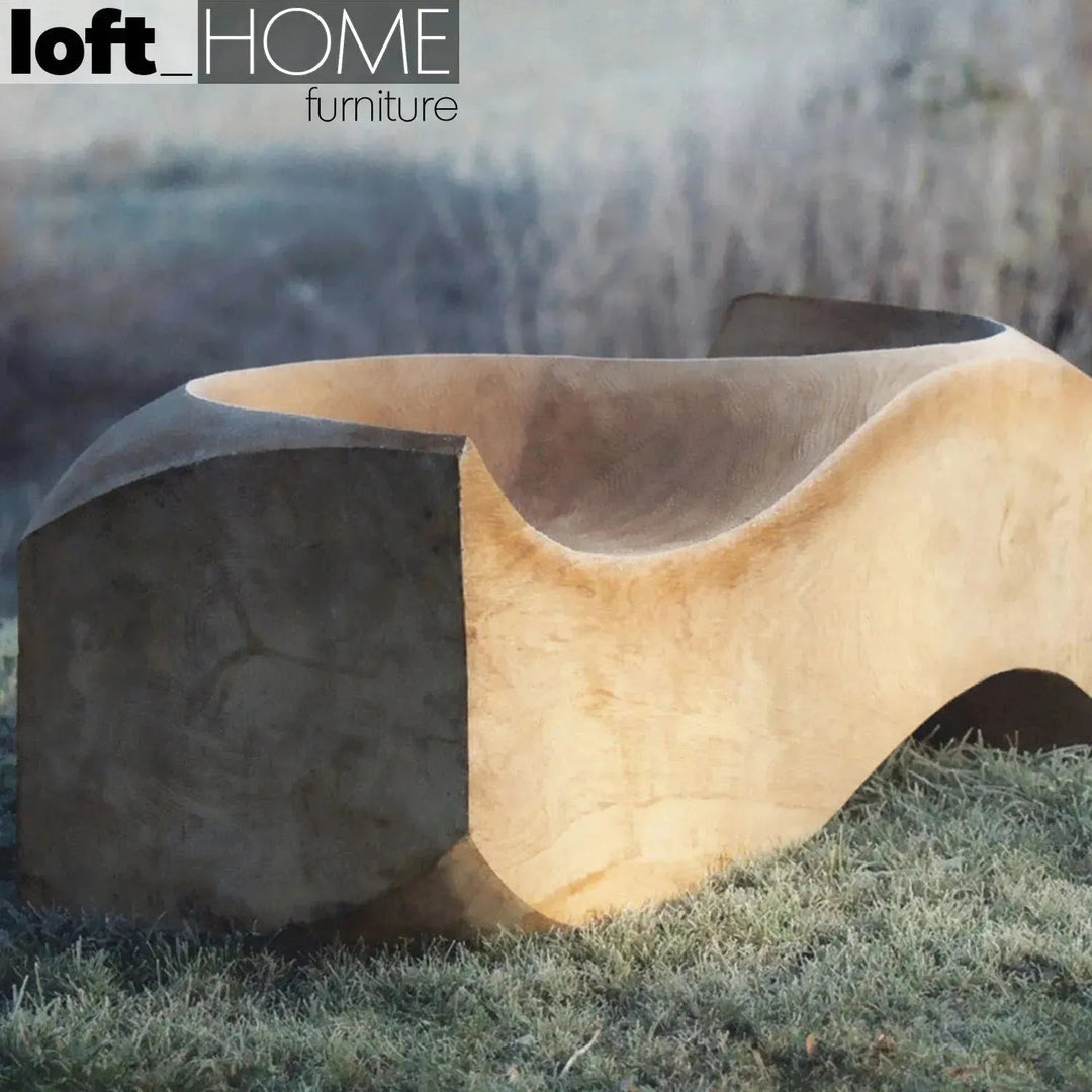 Rustic wood 2 seater sofa riva 1920 love seat with context.