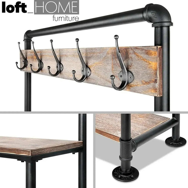 Industrial Wood Clothes Hanger FAUCET