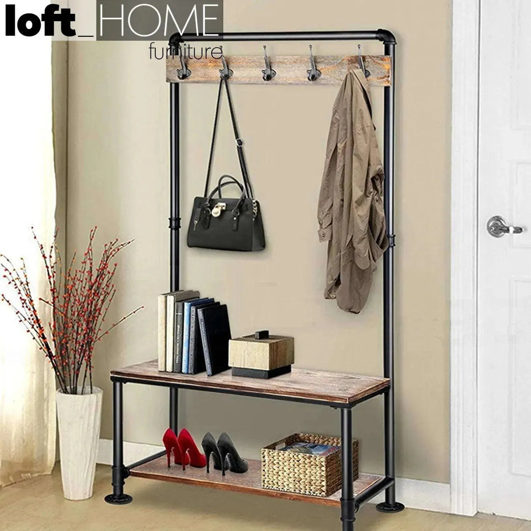 Industrial Wood Clothes Hanger FAUCET