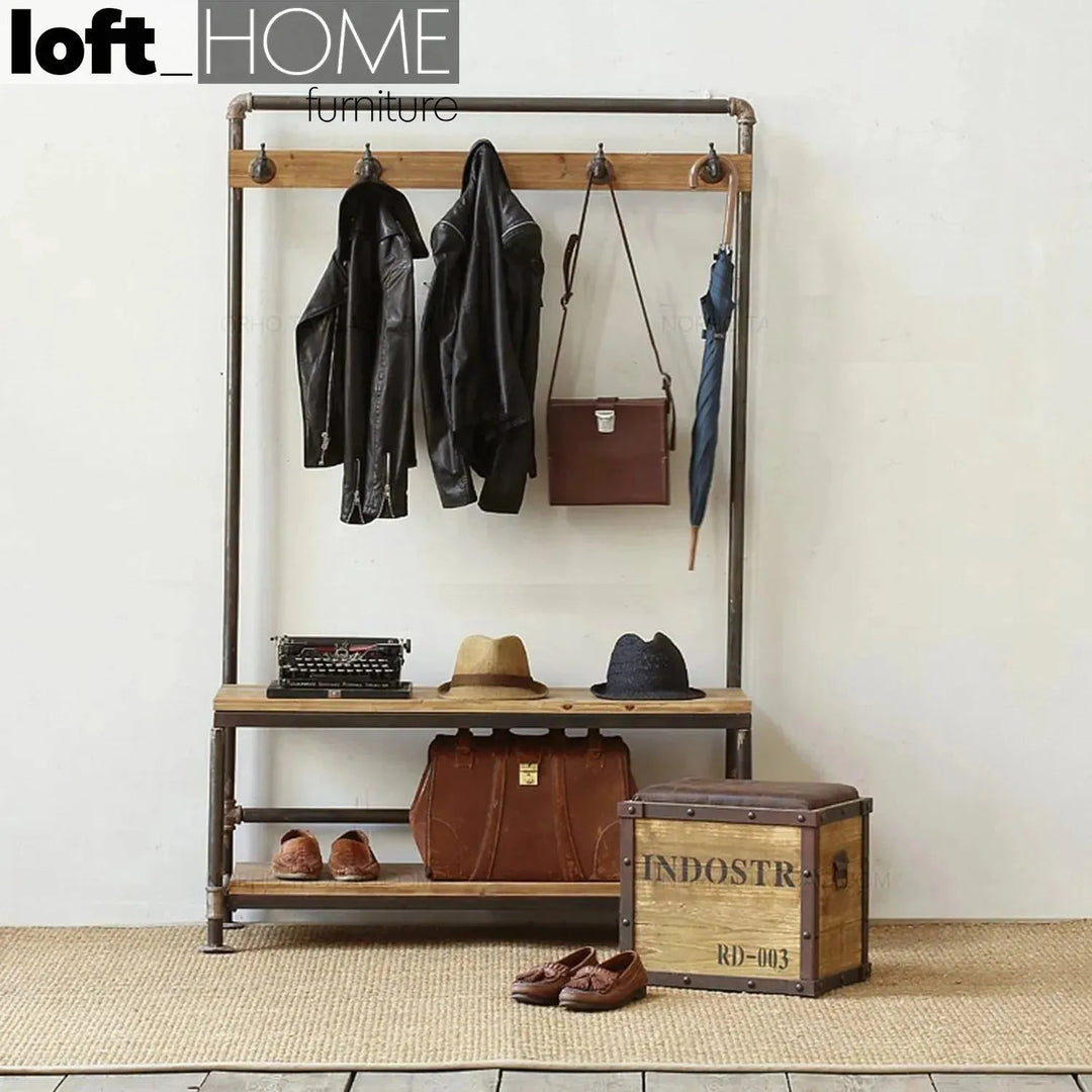 Industrial Wood Clothes Hanger FAUCET