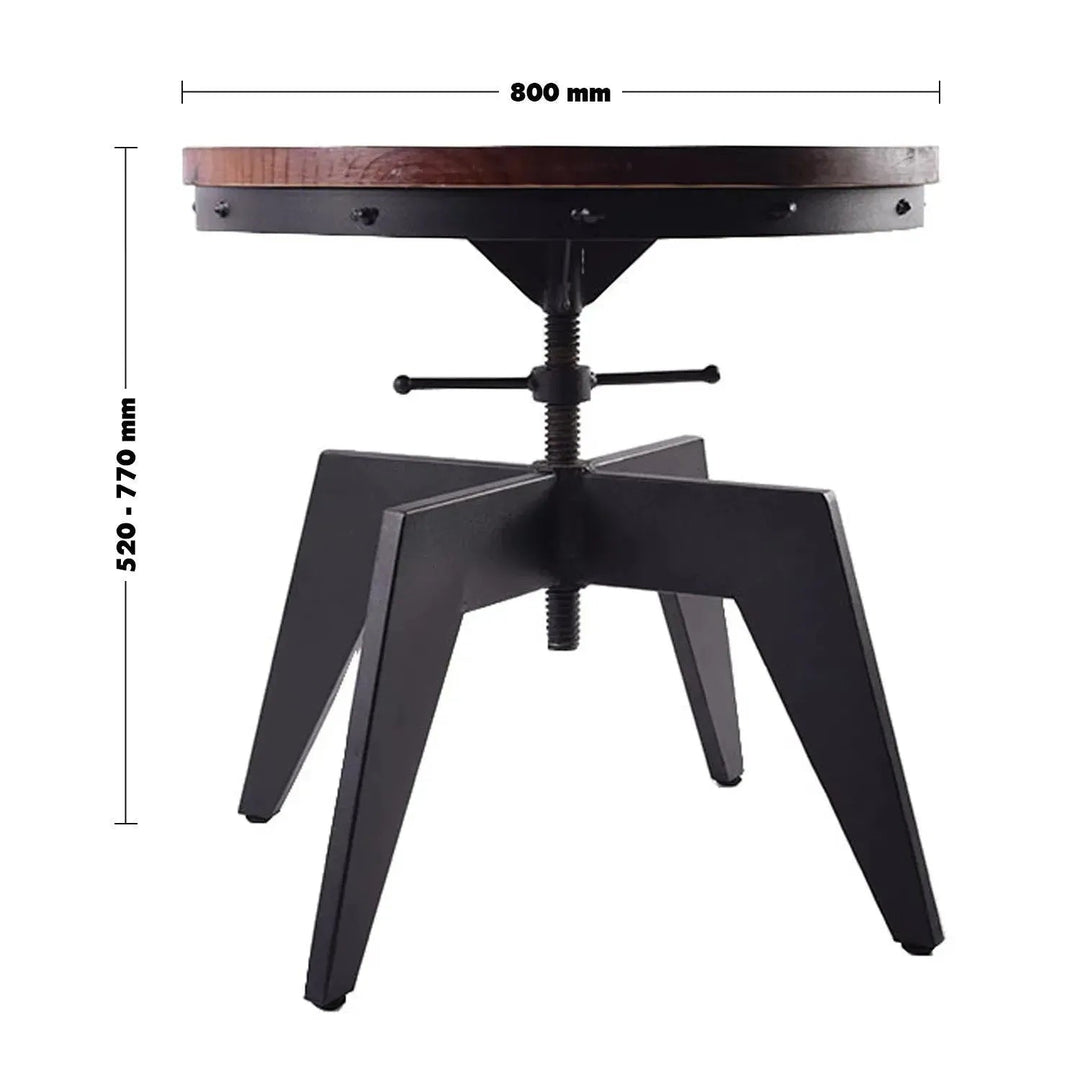 Industrial Wood Coffee Table HEIGHT ADJUSTABLE