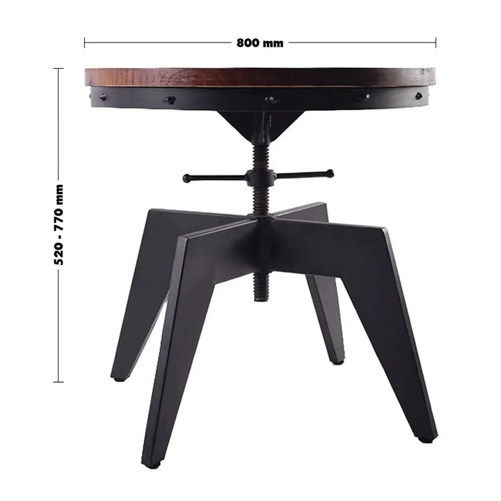 Industrial Wood Coffee Table HEIGHT ADJUSTABLE