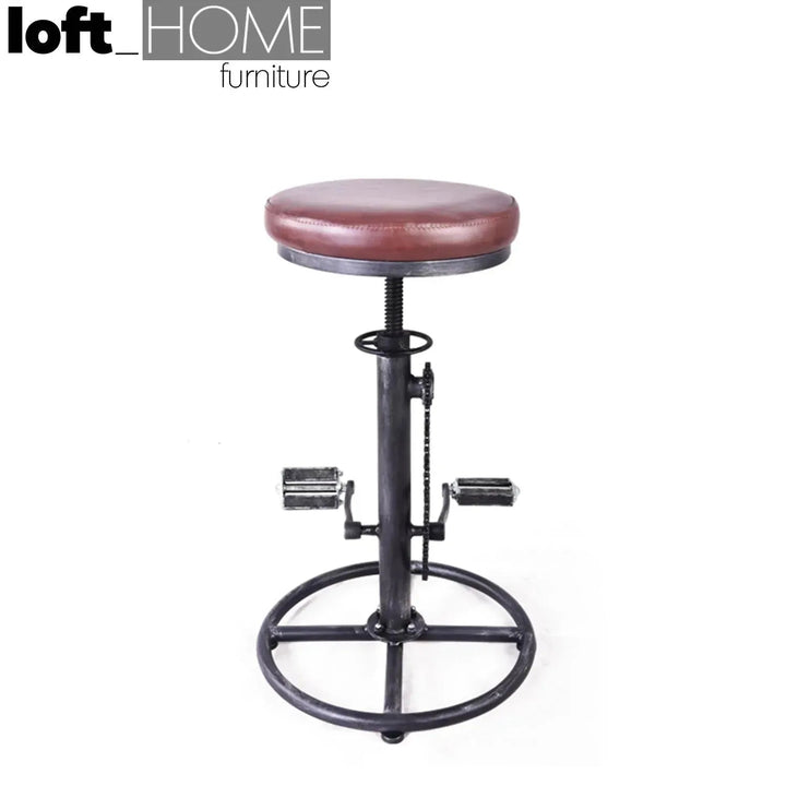 Industrial Leather Height Adjustable Bar Stool BICYCLE