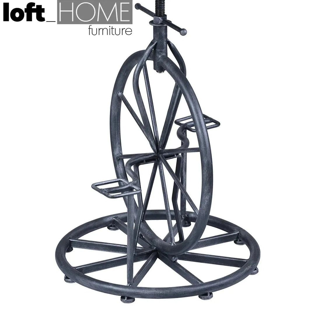 Industrial Wood Height Adjustable Bar Stool BIKE