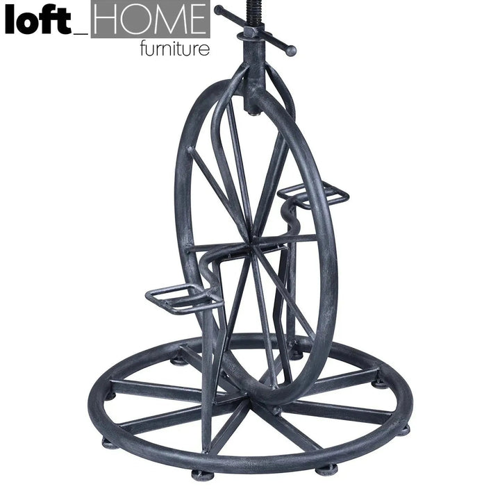 Industrial Wood Height Adjustable Bar Stool BIKE