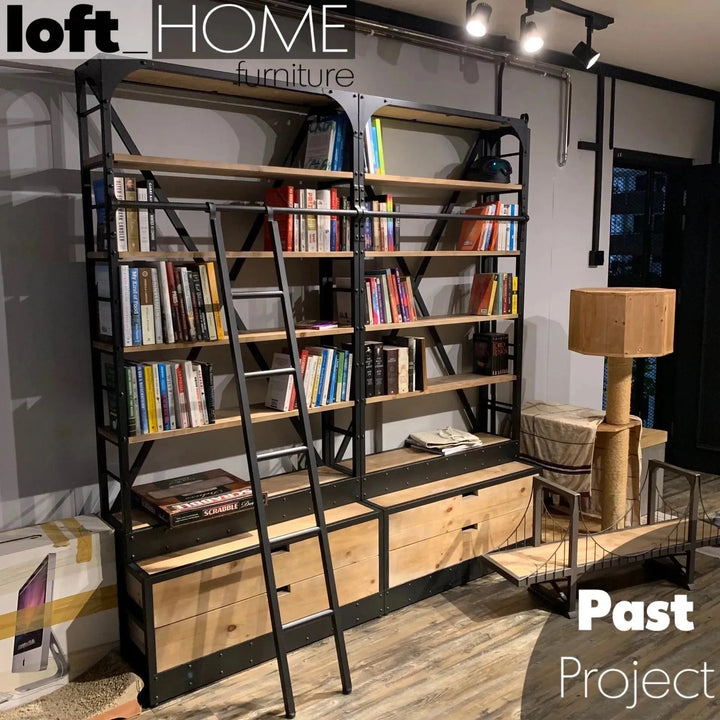 Industrial Wood Display Shelf LADDER