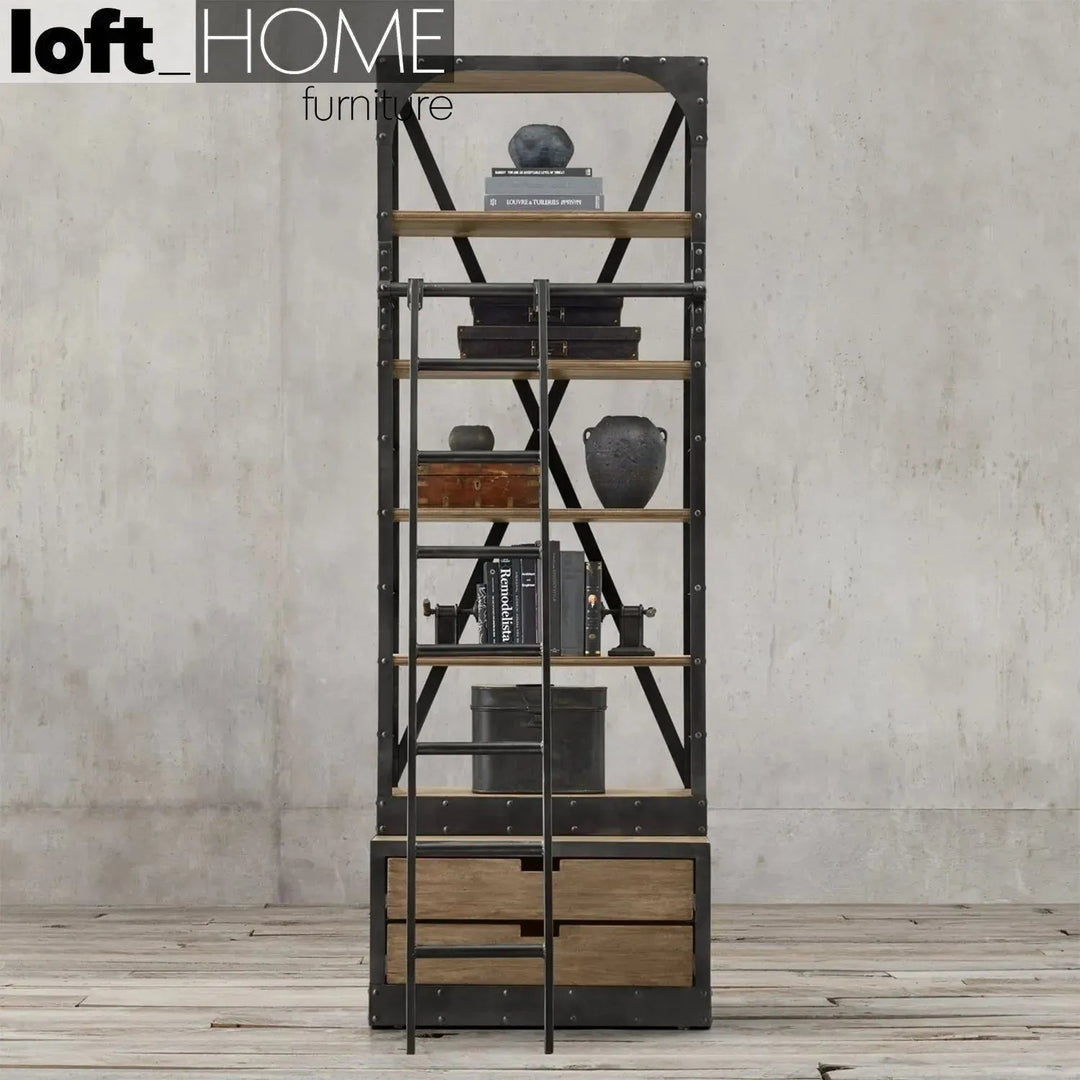 Industrial Wood Display Shelf LADDER