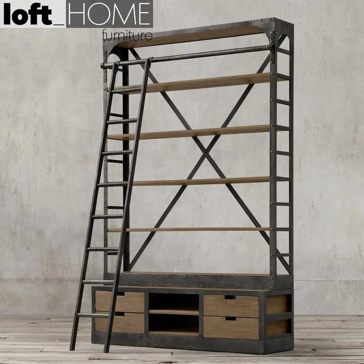 Industrial Wood Display Shelf LADDER
