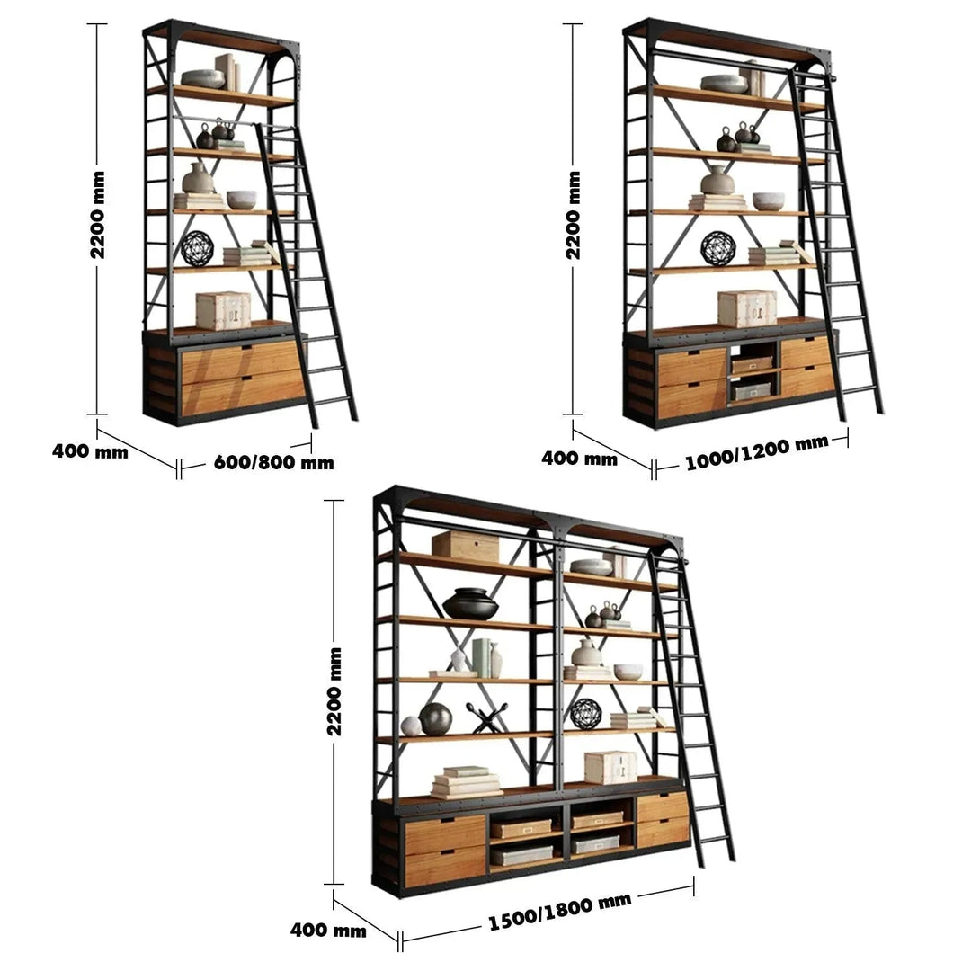 Industrial Wood Display Shelf LADDER