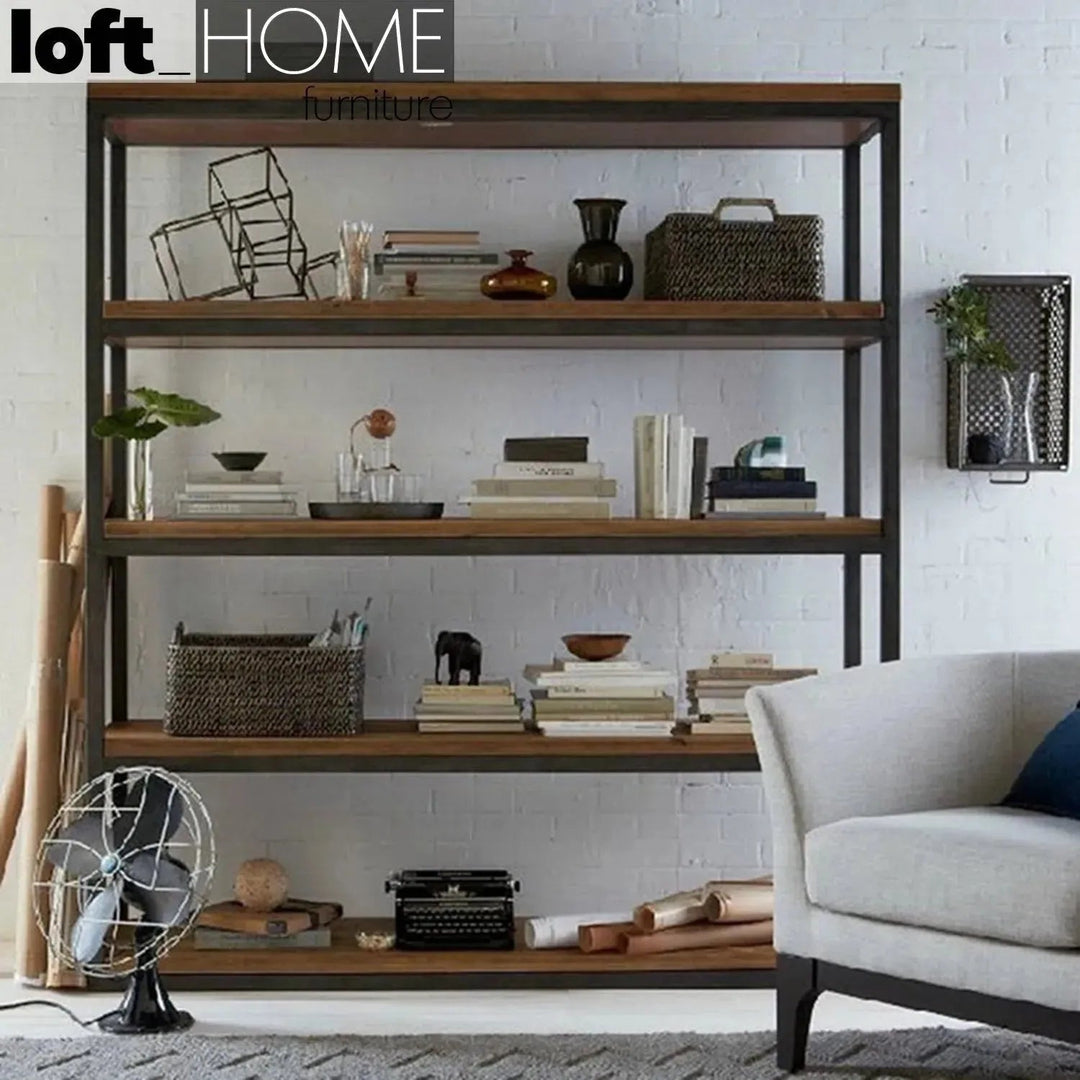 Industrial Wood Display Shelf MYSTEEL S