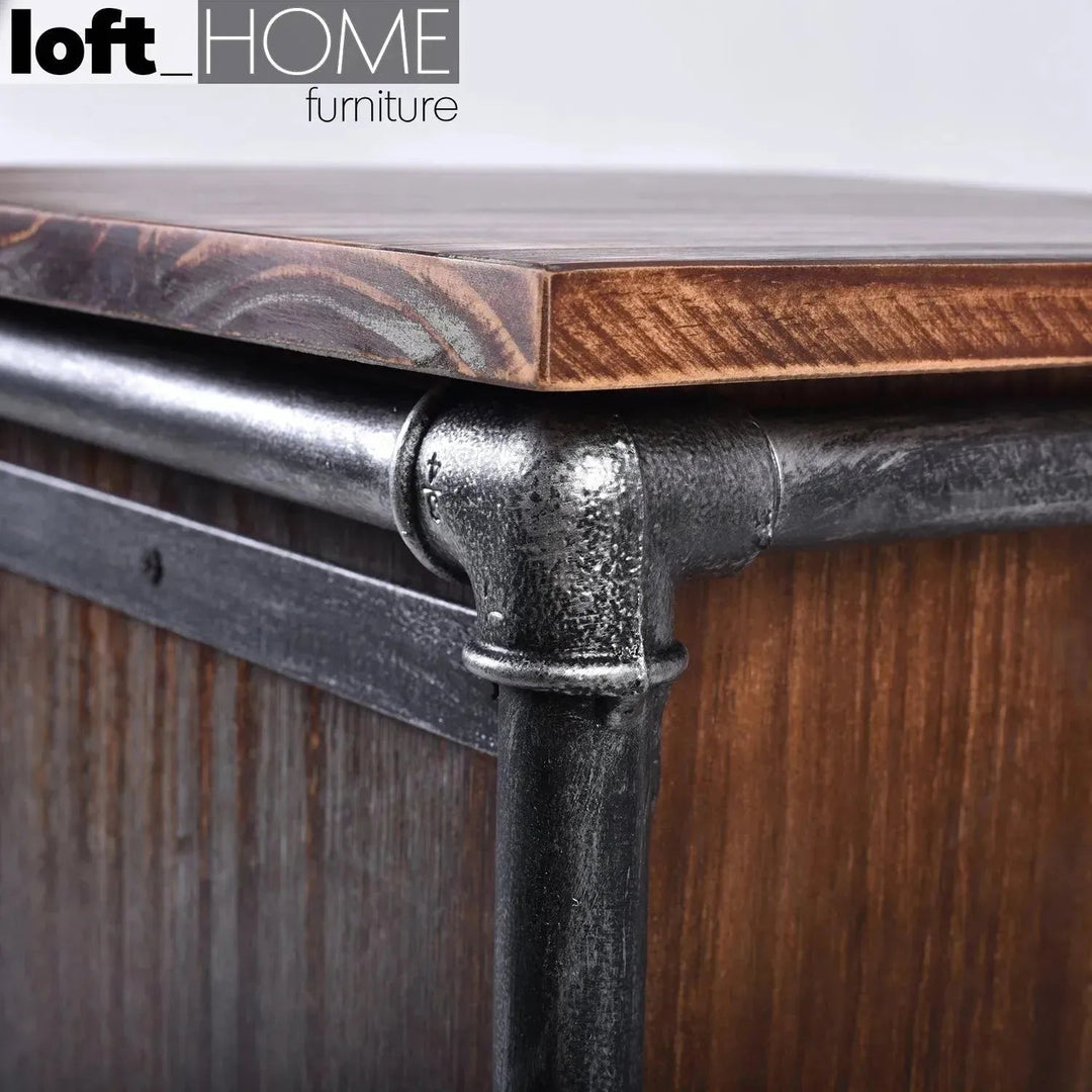 Industrial Wood Side Table PIPE