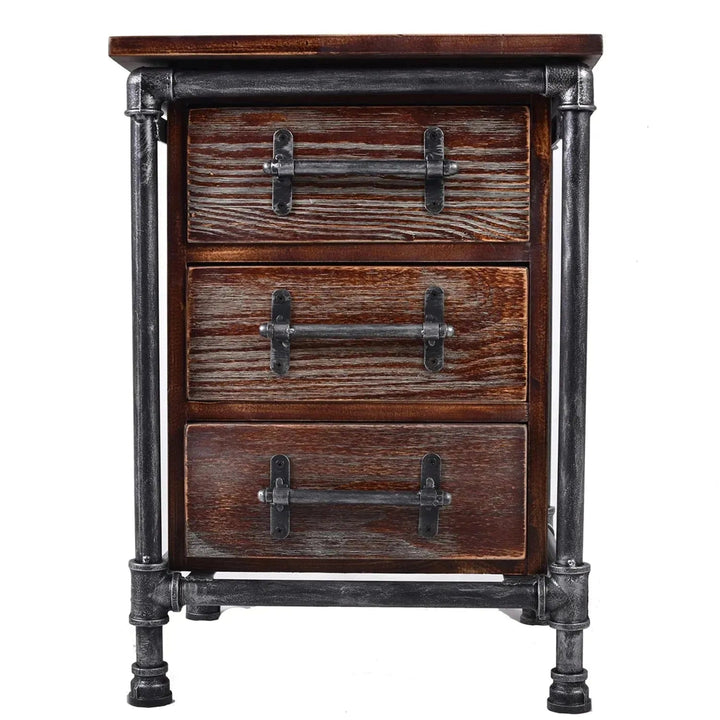 Industrial Wood Side Table PIPE