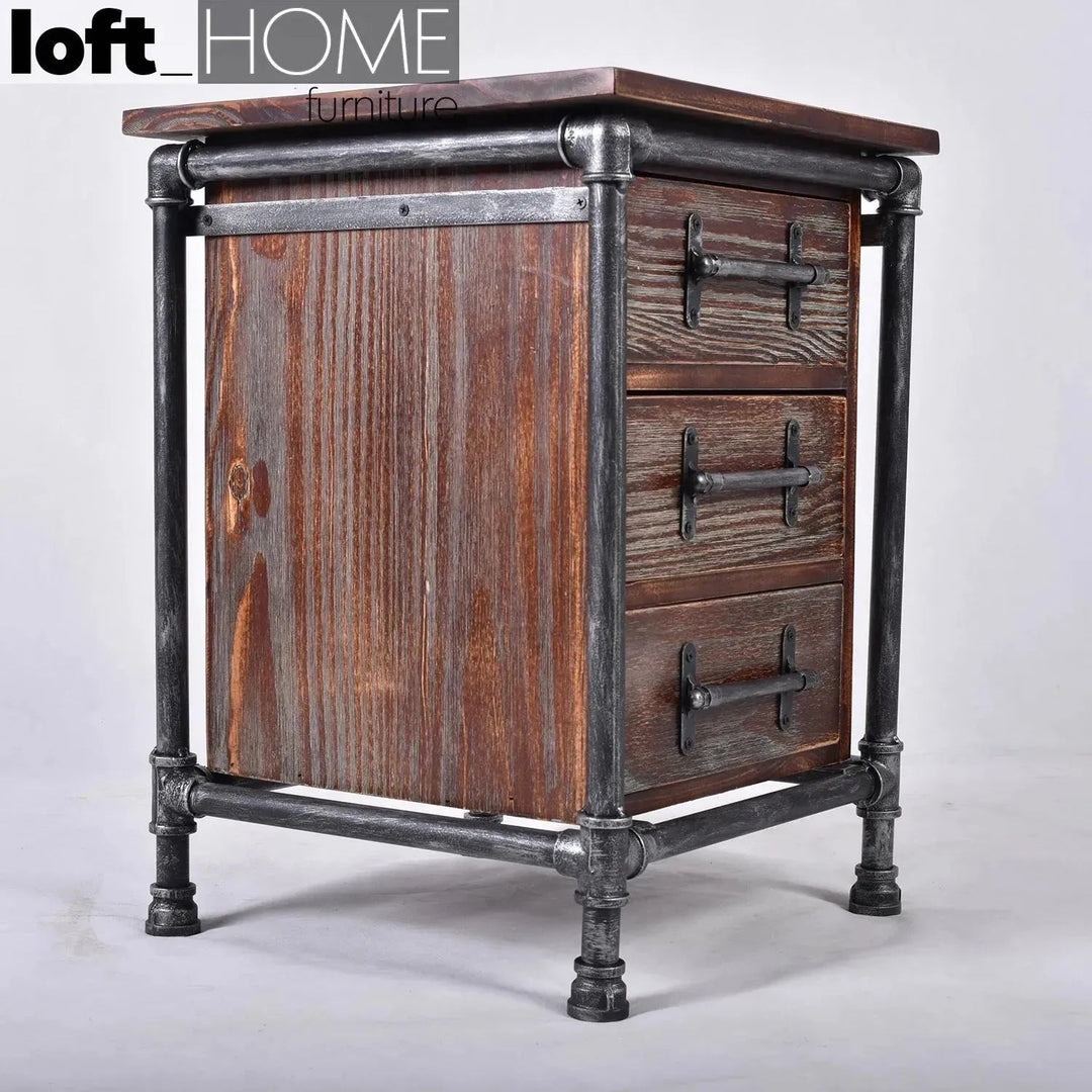 Industrial Wood Side Table PIPE