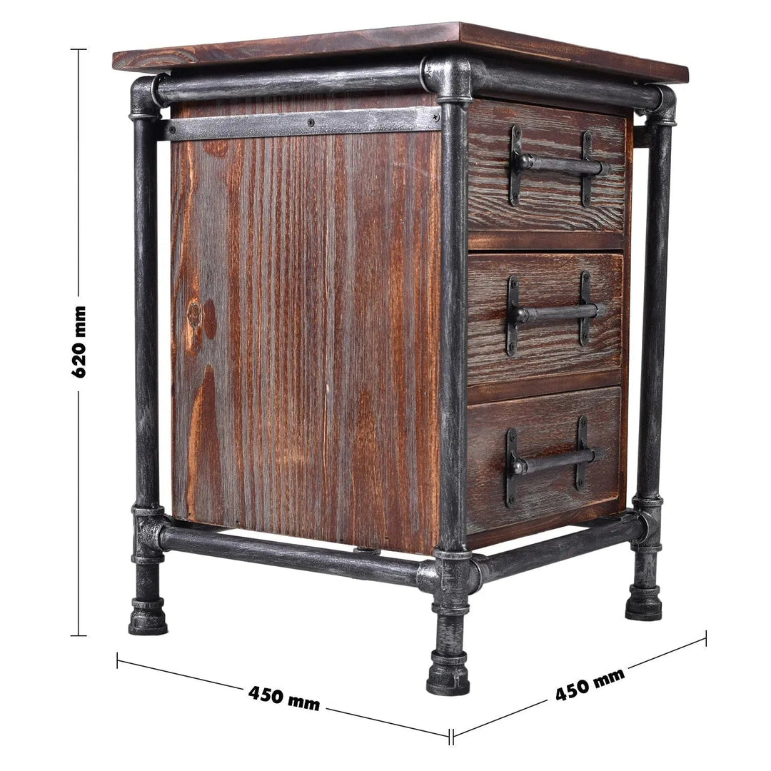 Industrial Wood Side Table PIPE