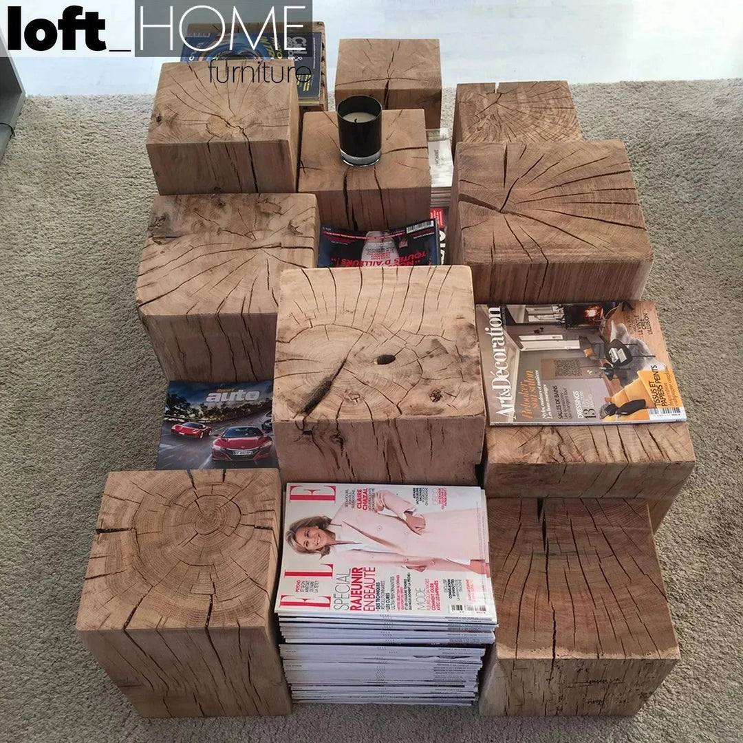 Rustic wood side table root color swatches.