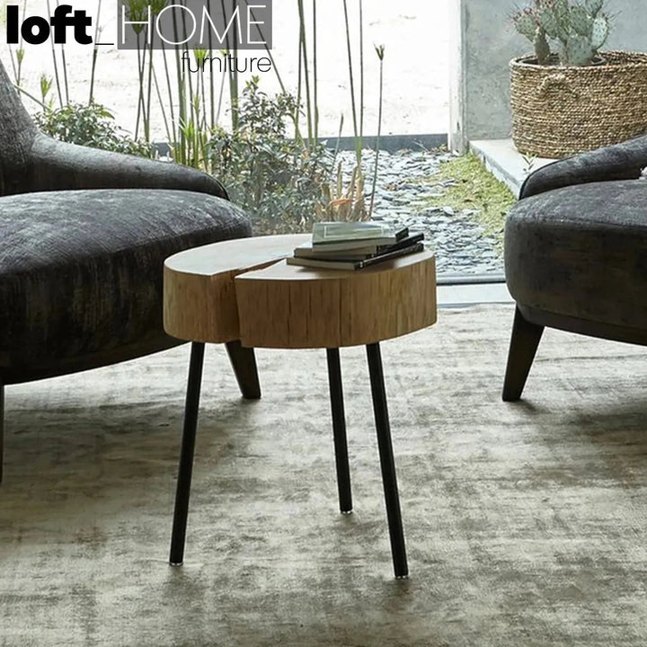 Rustic Wood Side Table TIMBER