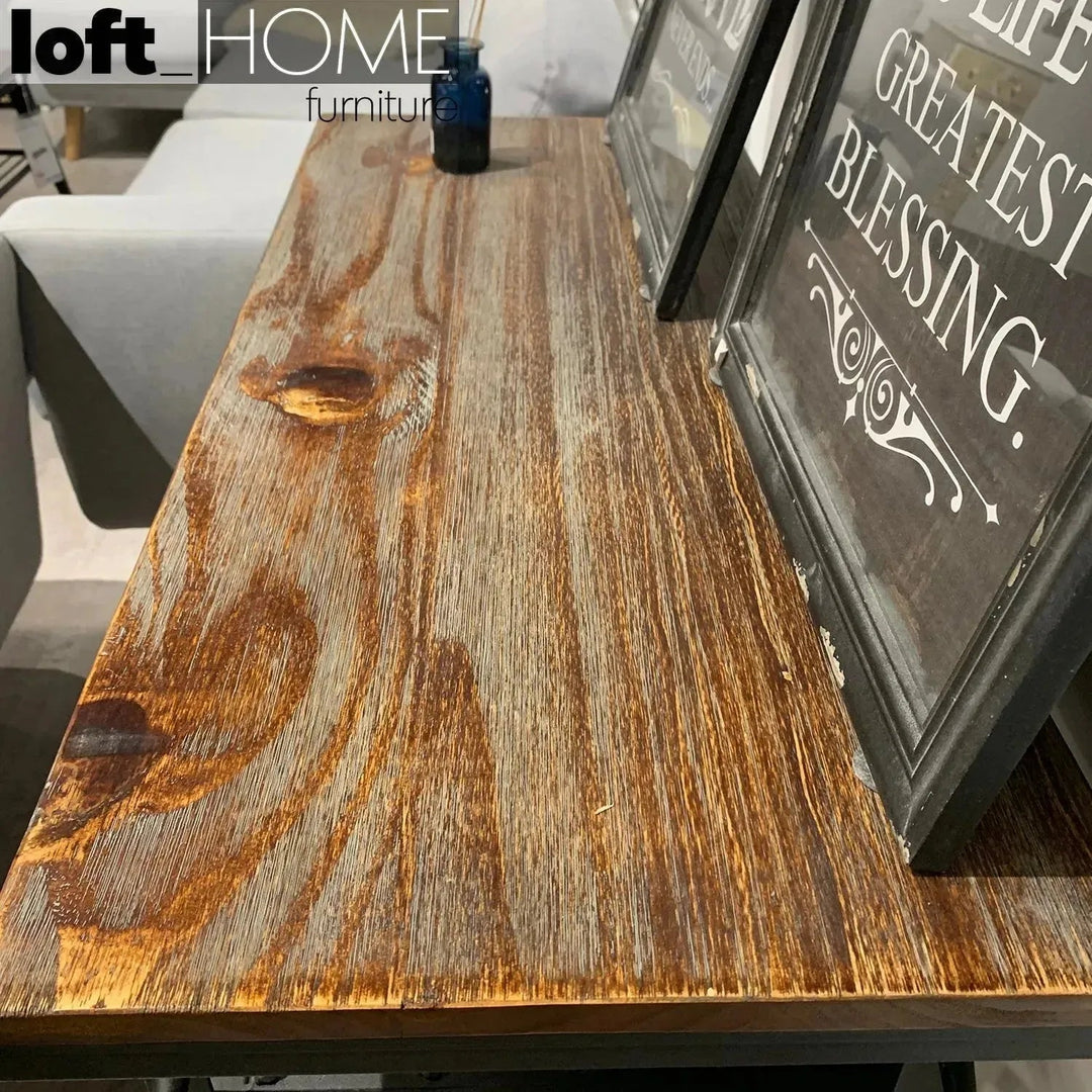 Industrial Wood Side Table TROLLEY