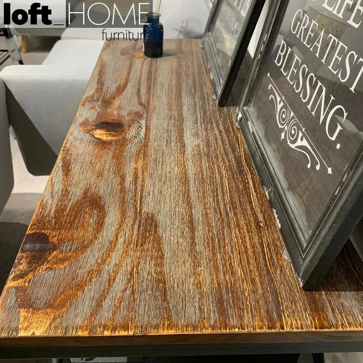 Industrial Wood Side Table TROLLEY