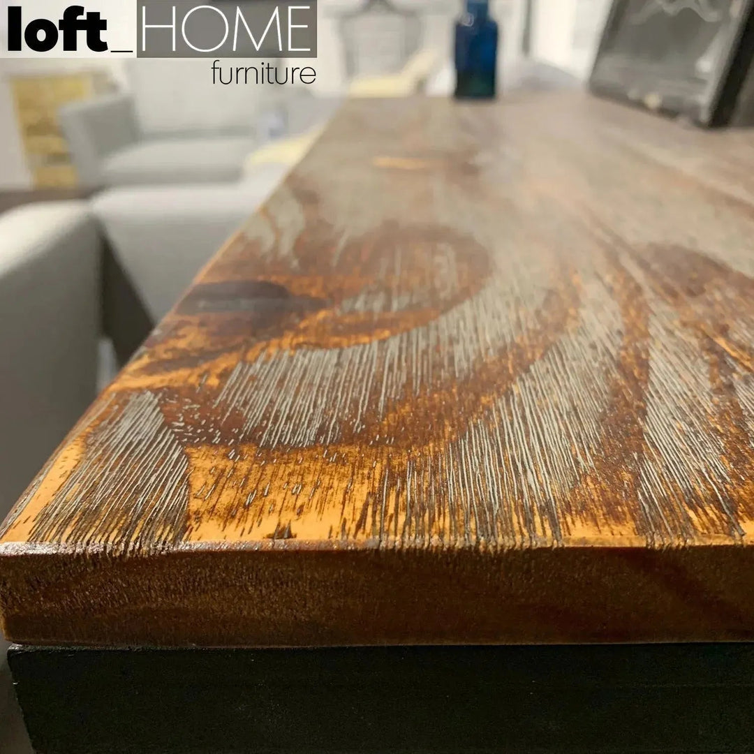 Industrial Wood Side Table TROLLEY