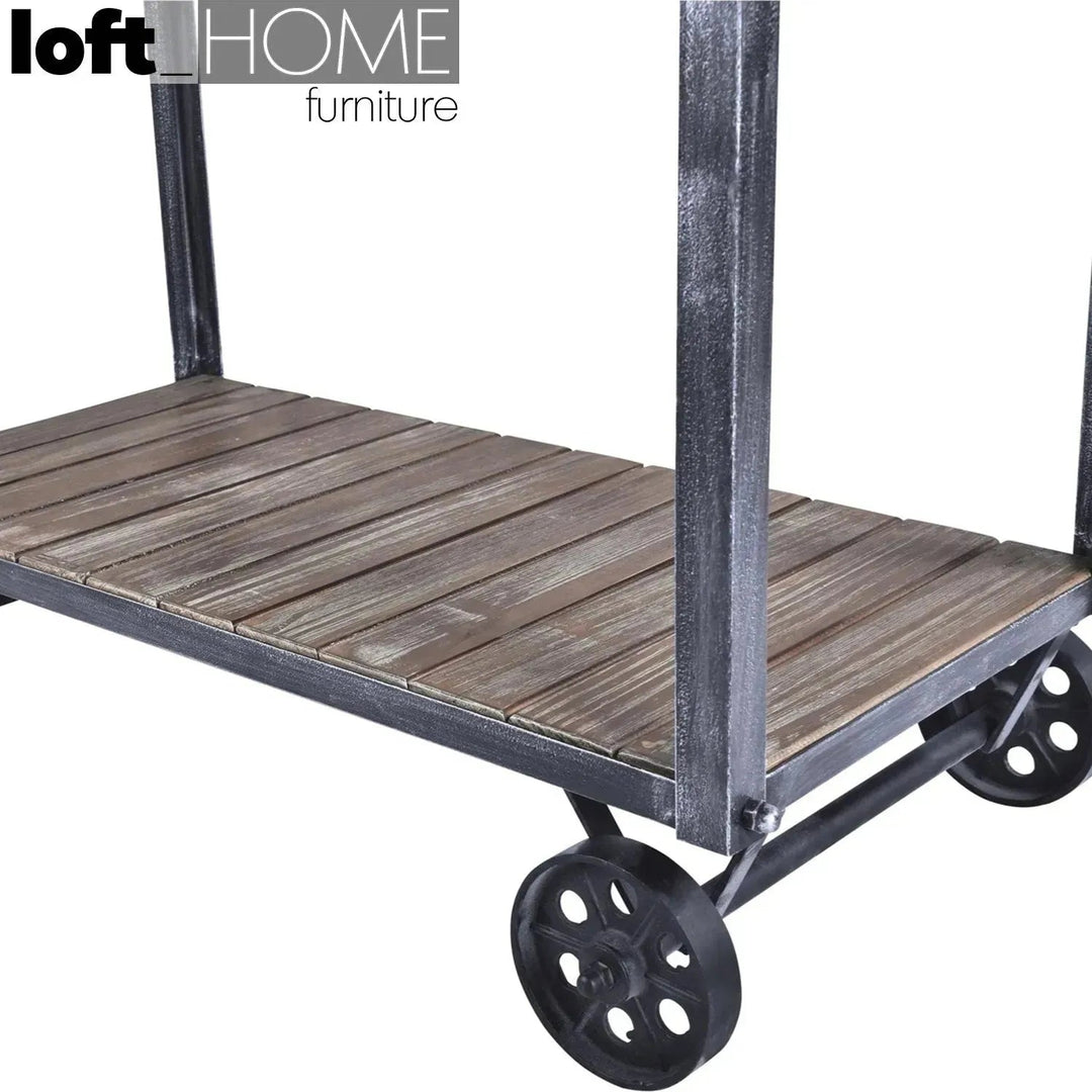 Industrial Wood Side Table TROLLEY