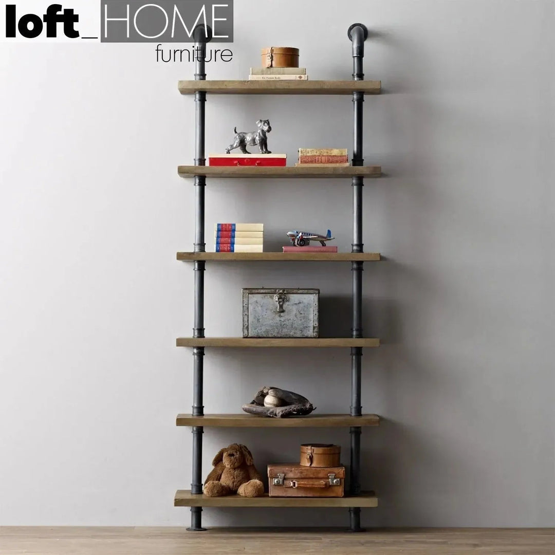 Industrial Wood Wall Shelf PIPE