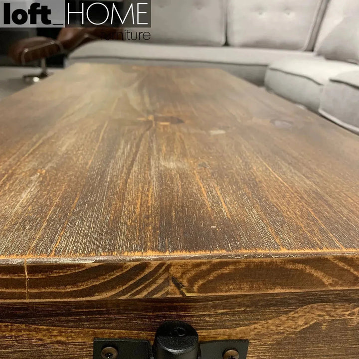 Industrial Wood Wheel Coffee Table INDUSTRIAL