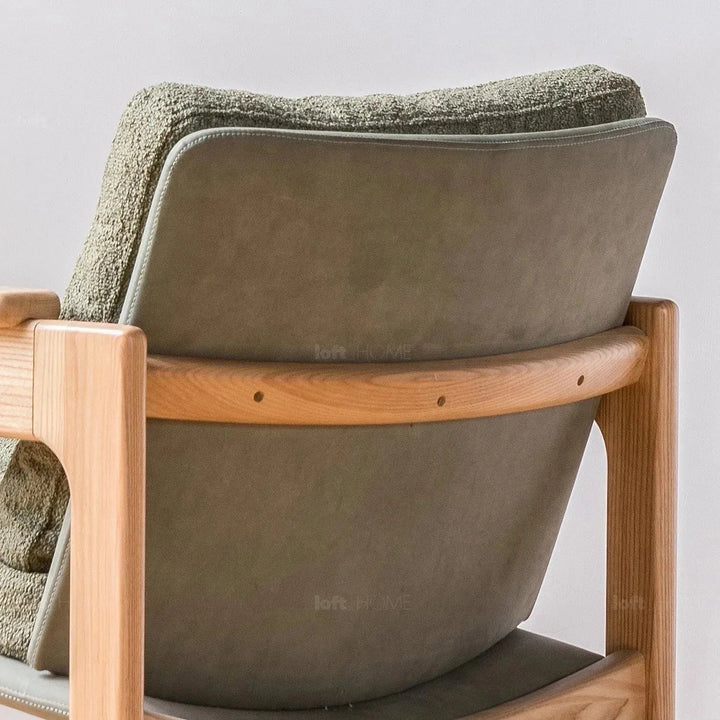 Japandi boucle fabric 1 seater sofa renata in still life.