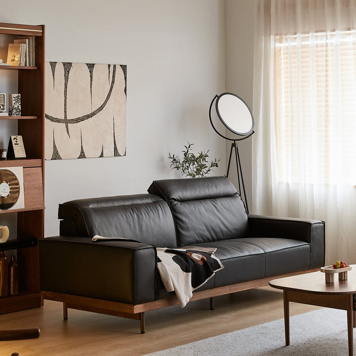 Japandi genuine leather 3 seater sofa river size charts.