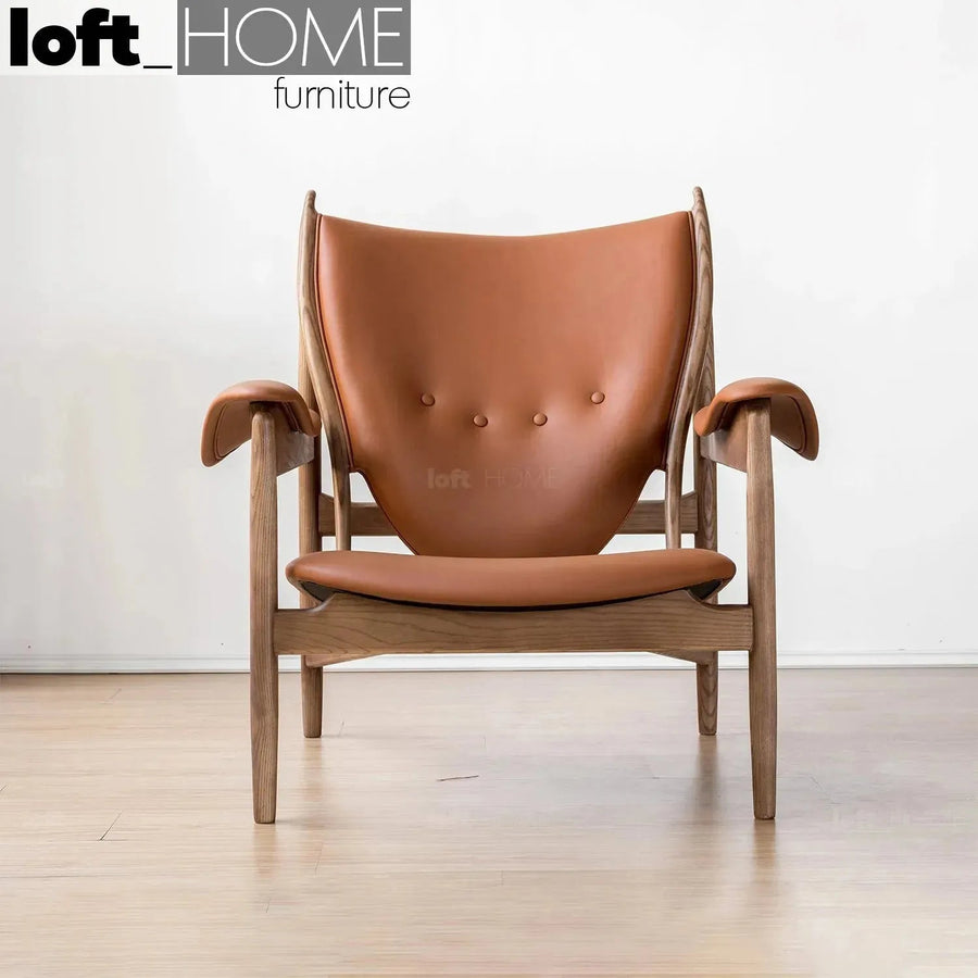 Japandi leather 1 seater sofa chieftain primary product view.