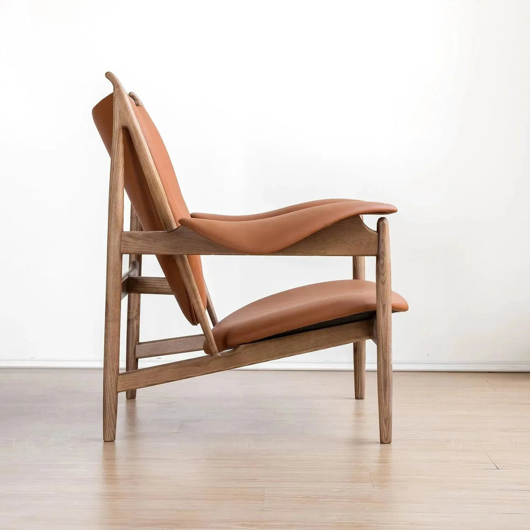 Japandi leather 1 seater sofa chieftain in real life style.