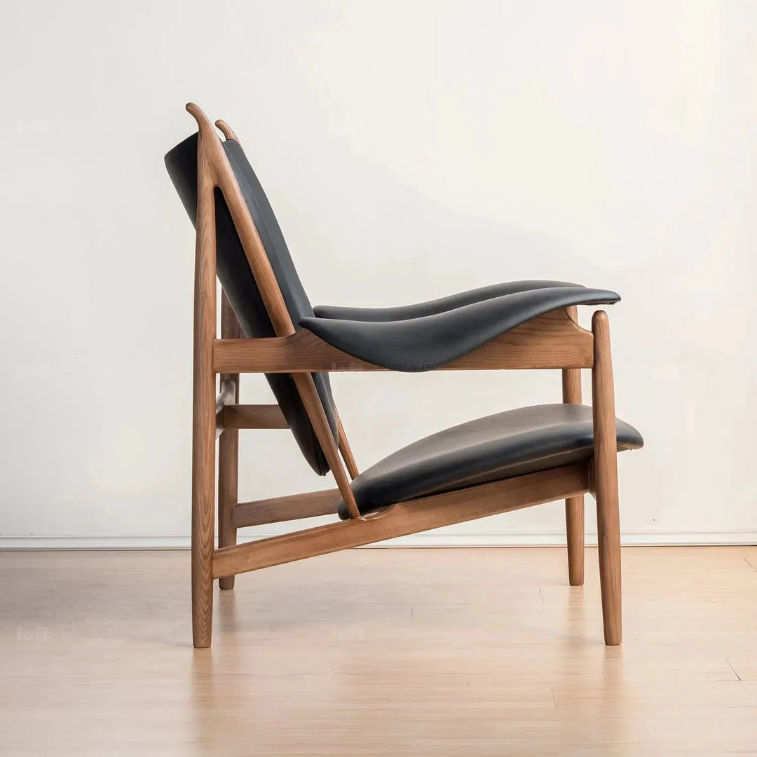 Japandi leather 1 seater sofa chieftain detail 3.