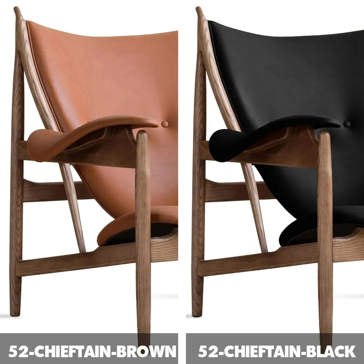 Japandi leather 1 seater sofa chieftain color swatches.