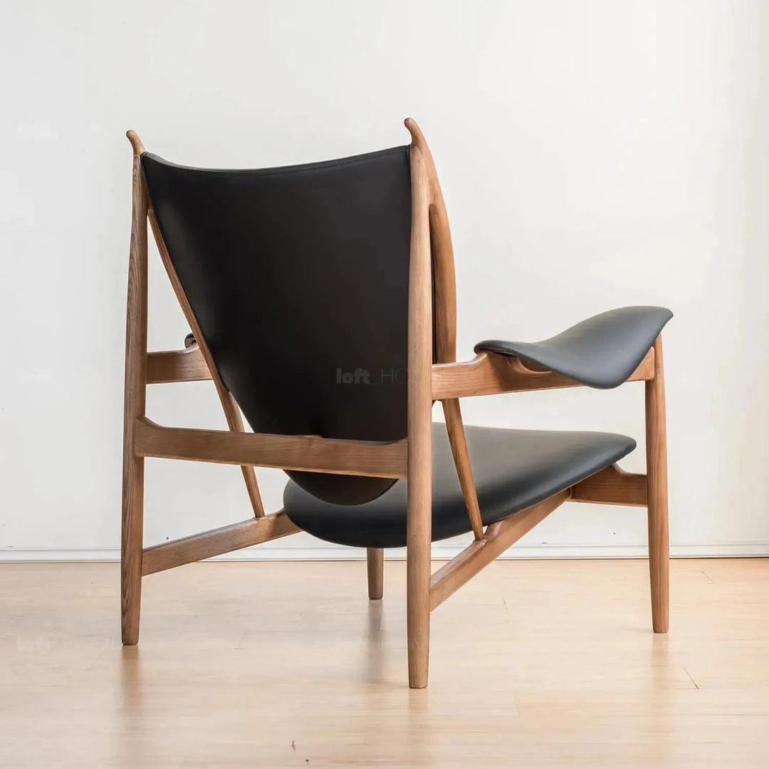 Japandi leather 1 seater sofa chieftain detail 4.