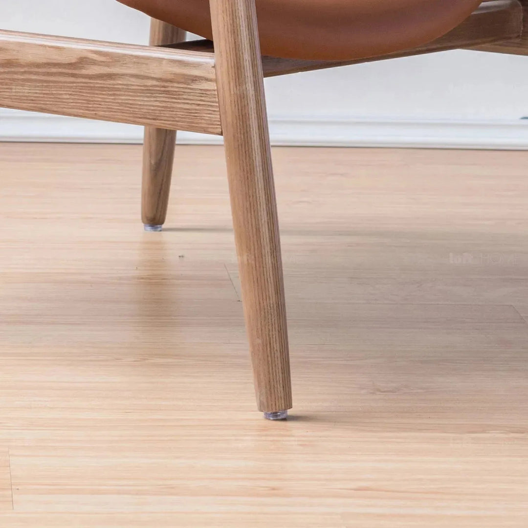 Japandi leather 1 seater sofa france layered structure.