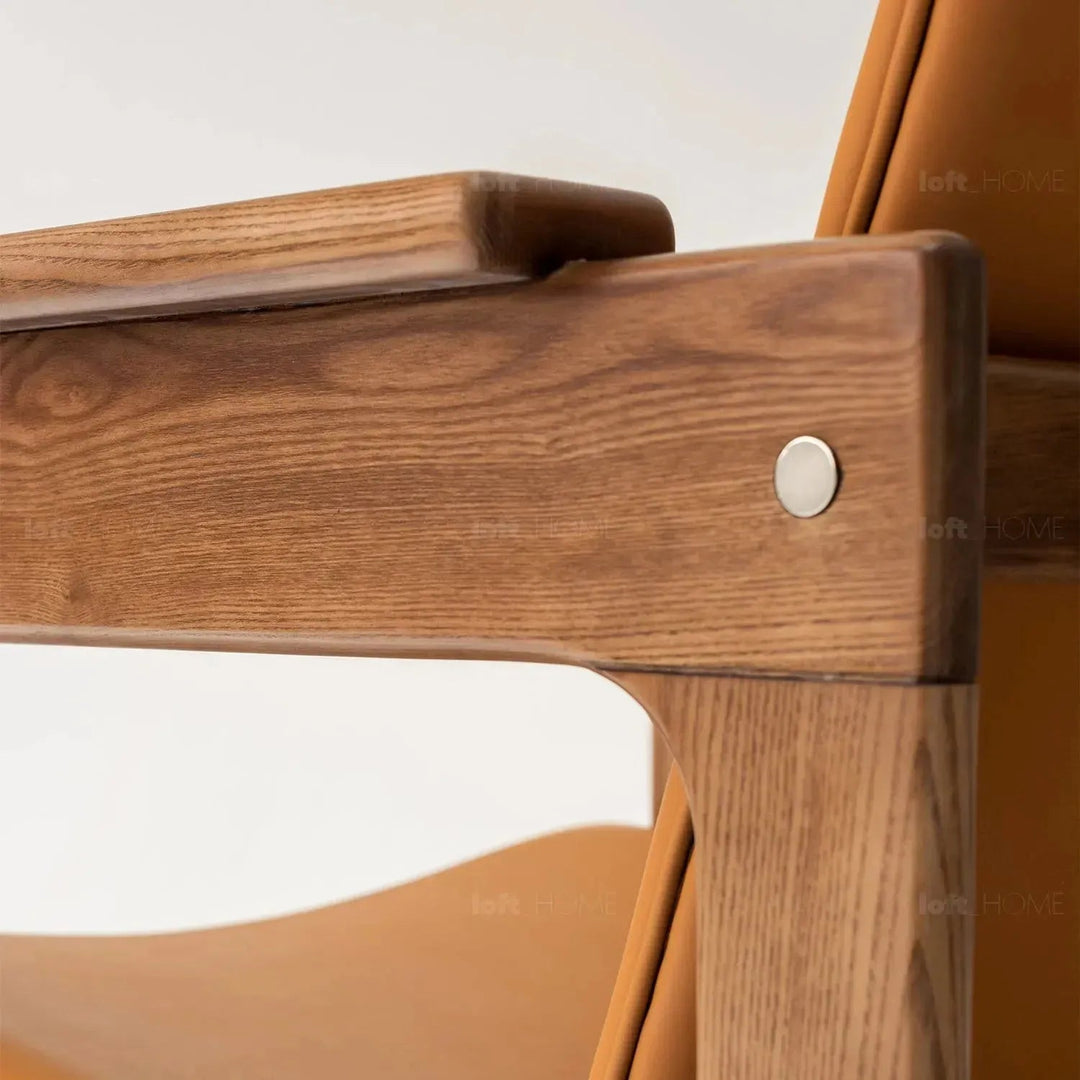 Japandi leather 1 seater sofa renata layered structure.