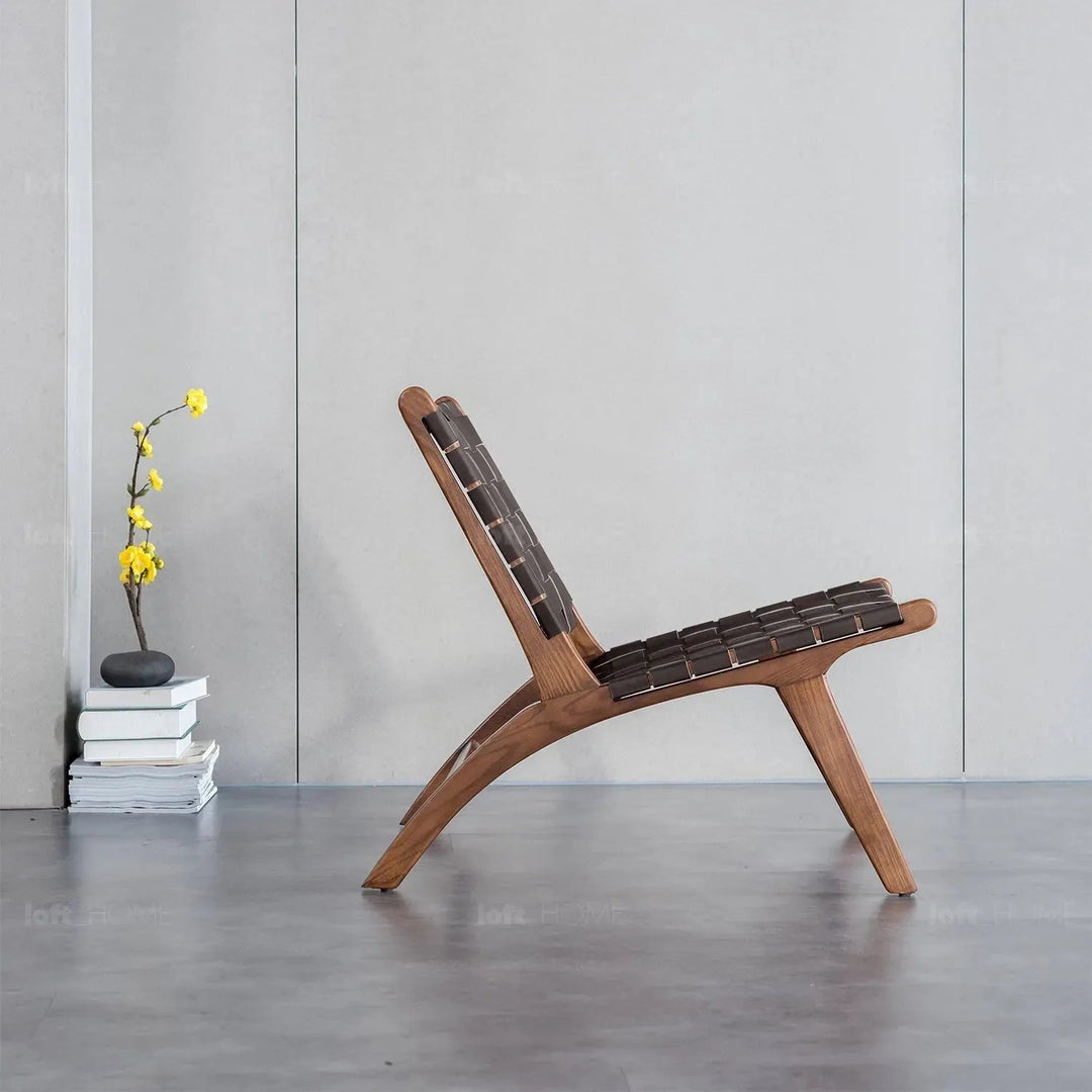 Japandi leather 1 seater sofa tanner conceptual design.