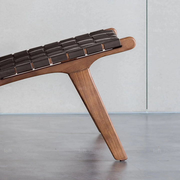 Japandi leather 1 seater sofa tanner detail 6.