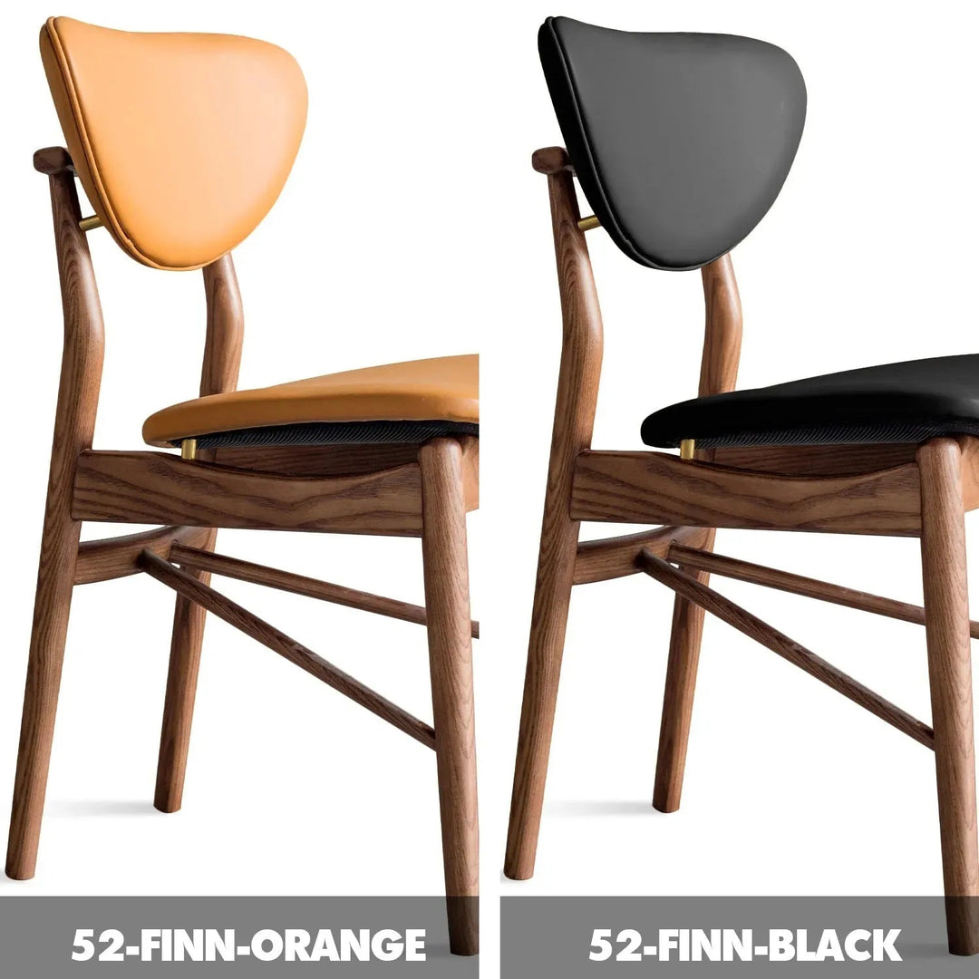 Japandi leather dining chair finn color swatches.